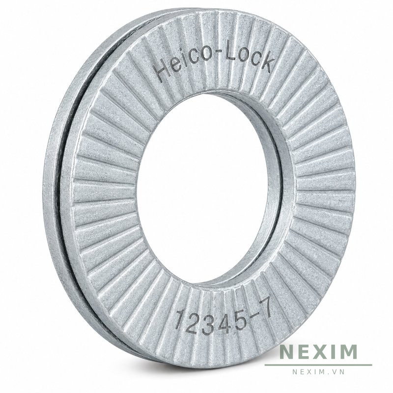 Vòng Đệm Khóa Nêm (Wedge-Lock) — Heico-Lock chính hãng — Thép mạ zinc flake, vành rộng (HLB) — M16 — HLB-M16